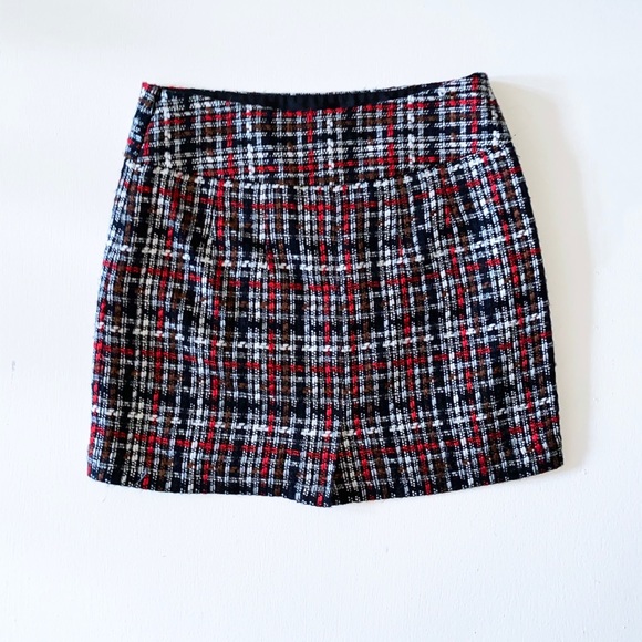 Plaid Mini Skirt with Slit - Picture 1 of 1